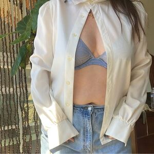 Bryn Mawr division of Bobbie Brooks vintage 1970s white button down blouse